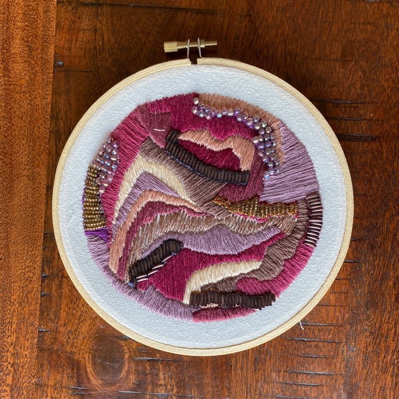 Handmade Abstract Beaded Embroidery - Picture 3 of 4